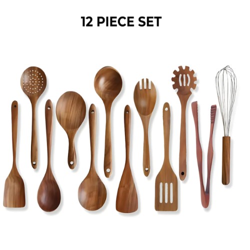 Pure Pantry™️ - Natural Teak Wooden Utensil Set